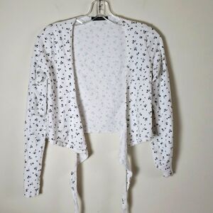 Brandy Melville cross over tie in back cropped ditzy floral top